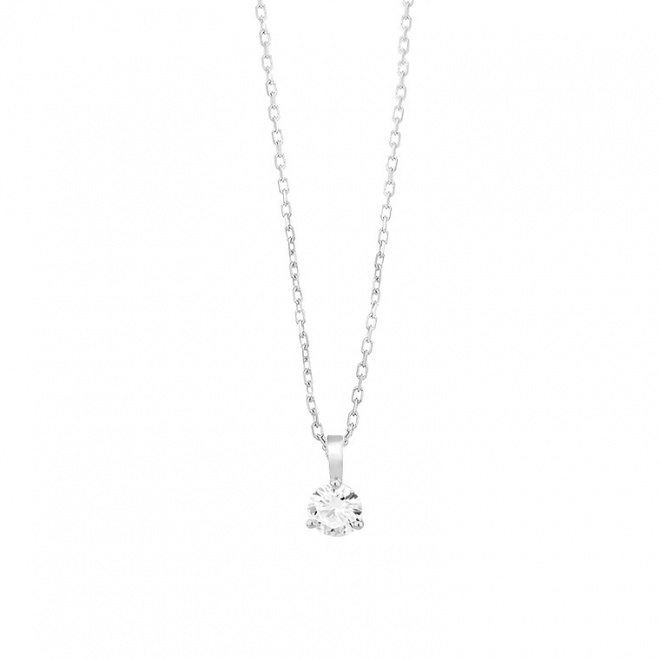 Colgante Solitario de oro blanco de 18 Kt con diamante de 0,32 a 1,02 ct, certificado GIA