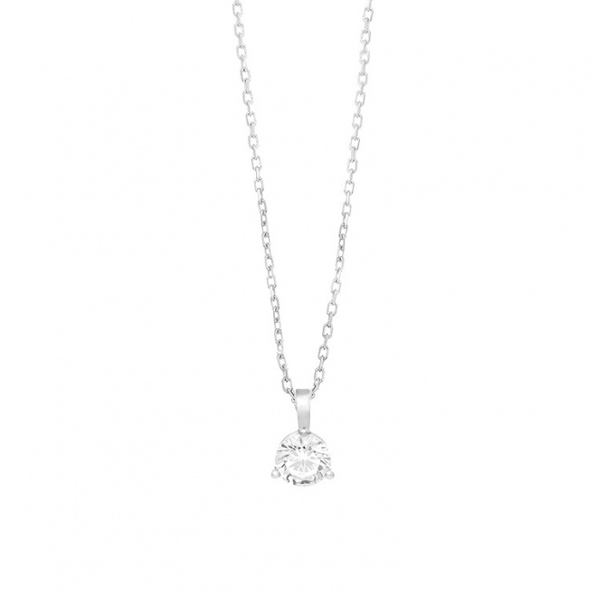 Colgante Solitario de oro blanco de 18 Kt con diamante de 0,32 a 1,02 ct, certificado GIA