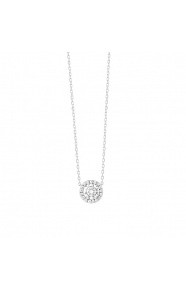 Colgante Rosetón de oro blanco de 18 Kt con diamantes de 0,38 a 1,17 ct, certificado GIA