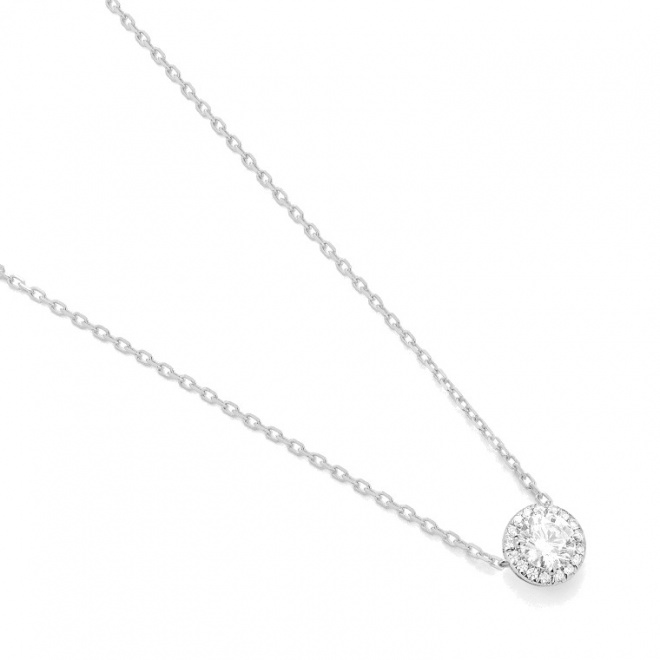 Colgante Rosetón de oro blanco de 18 Kt con diamantes de 0,38 a 1,17 ct, certificado GIA
