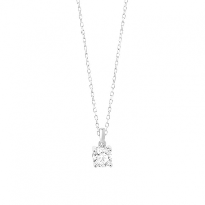 Colgante Solitario de oro blanco de 18 Kt con diamante de 0,32 a 1,02 ct, certificado GIA