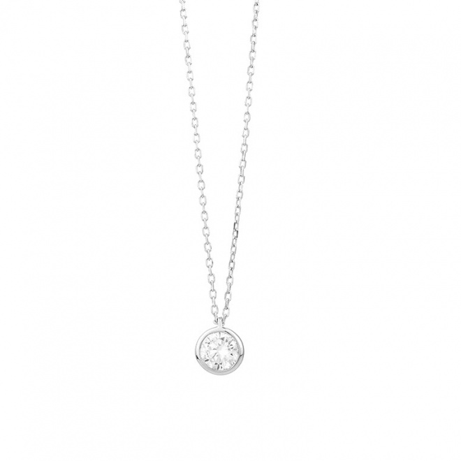 Colgante Solitario de oro blanco de 18 Kt con diamante de 0,32 a 1,02 ct, certificado GIA