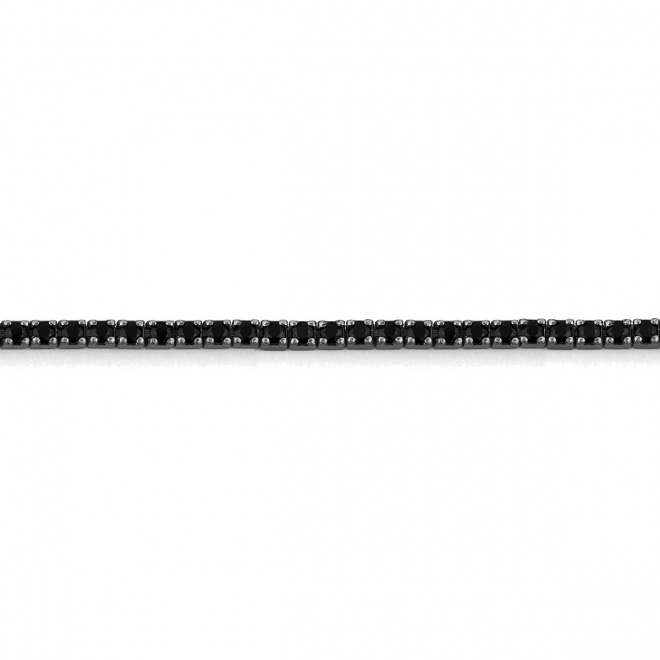 Pulsera Rivière de titanio con diamantes negros de 2,10 a 4,50 ct