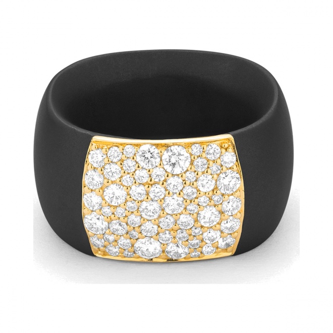 Anillo de oro amarillo de 18 Kt con diamantes de 0,95 a 1,05 ct