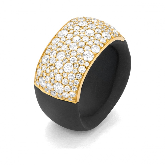Anillo de oro amarillo de 18 Kt con diamantes de 1,85 a 1,95 ct