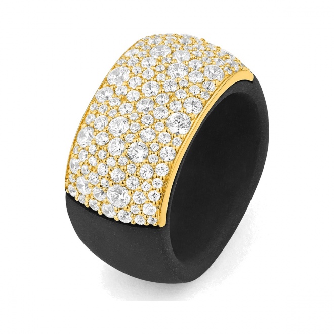 Anillo de oro amarillo de 18 Kt con diamantes de 1,85 a 1,95 ct
