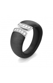 Anillo de oro blanco de 18 Kt con diamantes de 0,18 ct