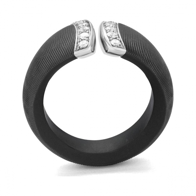 Anillo de oro blanco de 18 Kt con diamantes de 0,18 ct