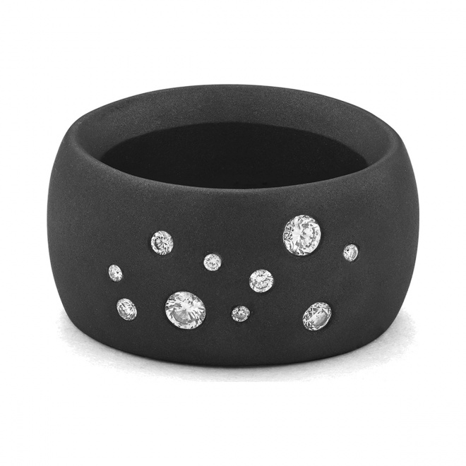 Anillo de titanio con diamantes de 0,25 ct
