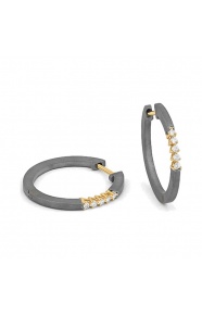 Pendientes Criollas de oro amarillo de 18 Kt con diamantes de 0,09 ct