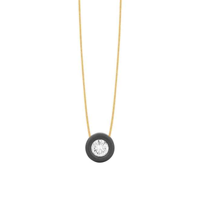 Colgante Solitario de oro amarillo de 18 Kt con diamante de 0,20 a 0,53 ct