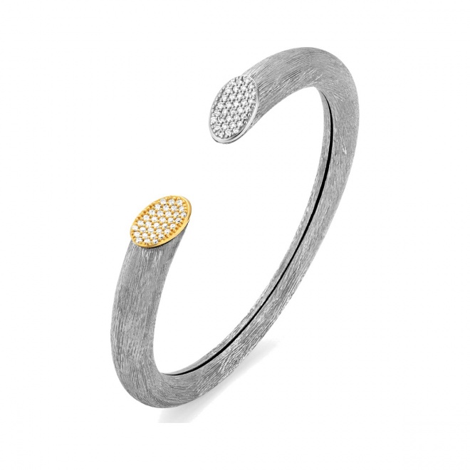 Esclava de oro de 18 Kt con diamantes de 0,55 ct