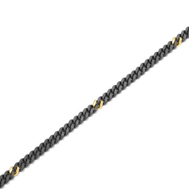 Collar de oro amarillo de 18 Kt con diamantes negros de 0,22 ct