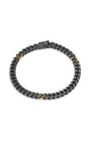 Pulsera de oro amarillo de 18 Kt con diamantes negros de 0,13 ct