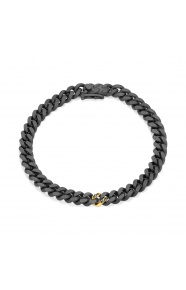 Pulsera de oro amarillo de 18 Kt con diamantes negros de 0,05 ct