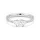 Anillo Tresillo de oro blanco de 18 Kt con diamantes talla princesa de 0,66 ct