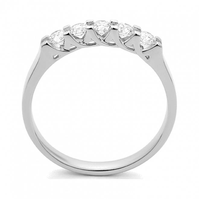 Anillo Media alianza de oro blanco de 18 Kt con diamantes de 0,50 ct