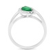 Anillo de oro blanco de 18 Kt con piedra de color y diamantes de 0,15 ct