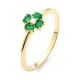Anillo de oro amarillo de 18 Kt con esmeralda de 0,25 ct y diamante de 0,03 ct