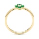 Anillo de oro amarillo de 18 Kt con esmeralda de 0,25 ct y diamante de 0,03 ct