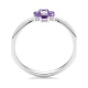 Anillo de oro blanco de 18 Kt con amatista de 0,25 ct y diamante de 0,03 ct