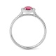 Anillo de oro blanco de 18 Kt con espinela de 0,27 ct y diamantes de 0,07 ct