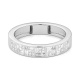 Anillo Media alianza de oro blanco de 18 Kt con diamantes talla princesa de 0,47 ct