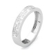 Anillo Media alianza de oro blanco de 18 Kt con diamantes talla princesa de 0,55 ct