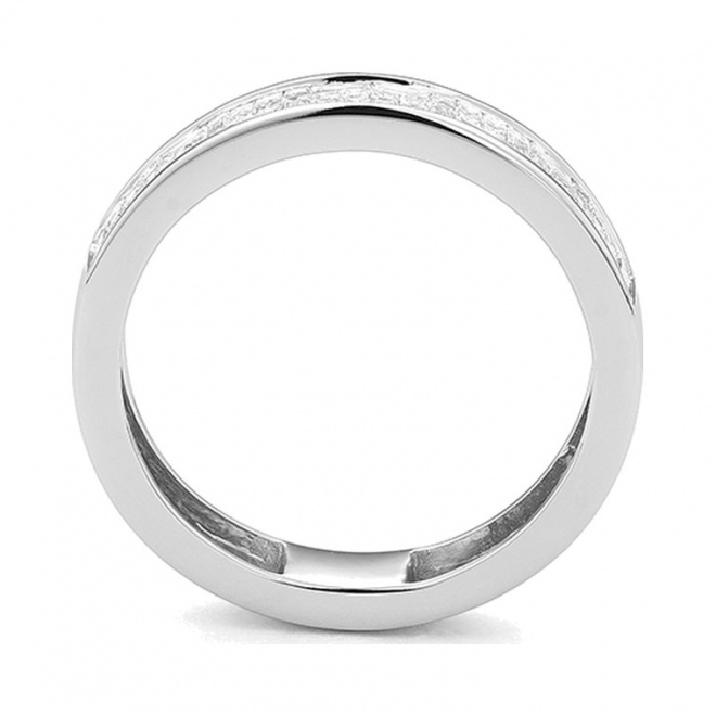 Anillo Media alianza de oro blanco de 18 Kt con diamantes talla princesa de 0,55 ct