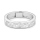 Anillo Media alianza de oro blanco de 18 Kt con diamantes talla princesa de 0,55 ct