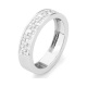 Anillo Media alianza de oro blanco de 18 Kt con diamantes talla princesa de 0,59 ct