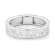 Anillo Media alianza de oro blanco de 18 Kt con diamantes talla princesa de 0,59 ct