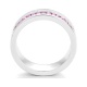 Anillo Media alianza de oro blanco de 18 Kt con piedra de color y diamantes de 0,15 ct