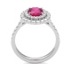 Anillo Solitario de oro blanco de 18 Kt con rubí de 1,64 ct y diamantes de 0,85 ct