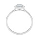 Anillo Rosetón de oro blanco de 18 Kt con aguamarina de 0,25 ct y diamantes de 0,10 ct
