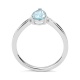 Anillo de oro blanco de 18 Kt con aguamarina de 0,70 ct y diamantes de 0,08 ct