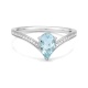 Anillo de oro blanco de 18 Kt con aguamarina de 0,70 ct y diamantes de 0,08 ct
