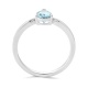 Anillo de oro blanco de 18 Kt con aguamarina de 0,70 ct y diamantes de 0,07 ct