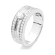 Anillo Media alianza de oro blanco de 18 Kt con diamantes de 0,75 ct