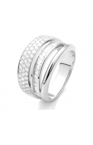 Anillo de oro blanco de 18 Kt con diamantes talla baguette de 1,25 ct