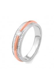 Anillo Solitario de oro de 18 Kt con diamantes de 0,22 ct