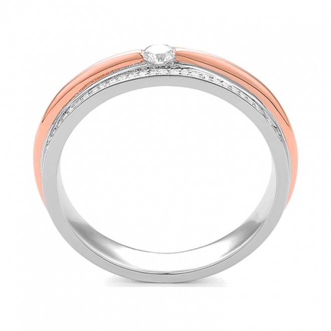 Anillo Solitario de oro de 18 Kt con diamantes de 0,22 ct
