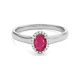 Anillo de oro blanco de 18 Kt con rubí de 0,60 ct y diamantes de 0,05 ct