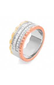 Anillo de oro de 18 Kt con diamantes talla baguette de 0,80 ct