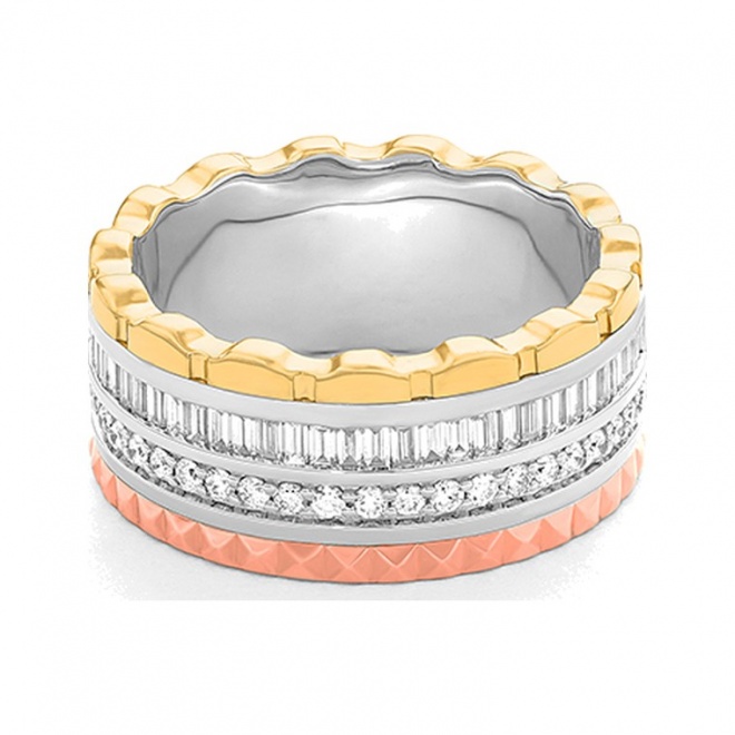 Anillo de oro de 18 Kt con diamantes talla baguette de 0,80 ct