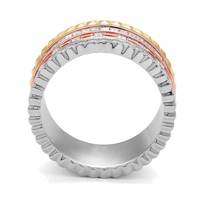 Anillo de oro de 18 Kt con diamantes talla baguette de 1,34 ct