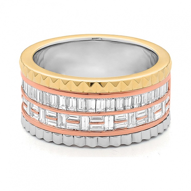 Anillo de oro de 18 Kt con diamantes talla baguette de 1,34 ct