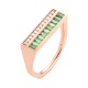 Anillo de oro rosa de 18 Kt con zafiro de 0,80 ct y diamantes de 0,10 ct