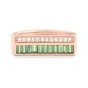 Anillo de oro rosa de 18 Kt con zafiro de 0,80 ct y diamantes de 0,10 ct