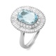 Anillo de oro blanco de 18 Kt con aguamarina de 2,61 ct y diamantes de 1,05 ct
